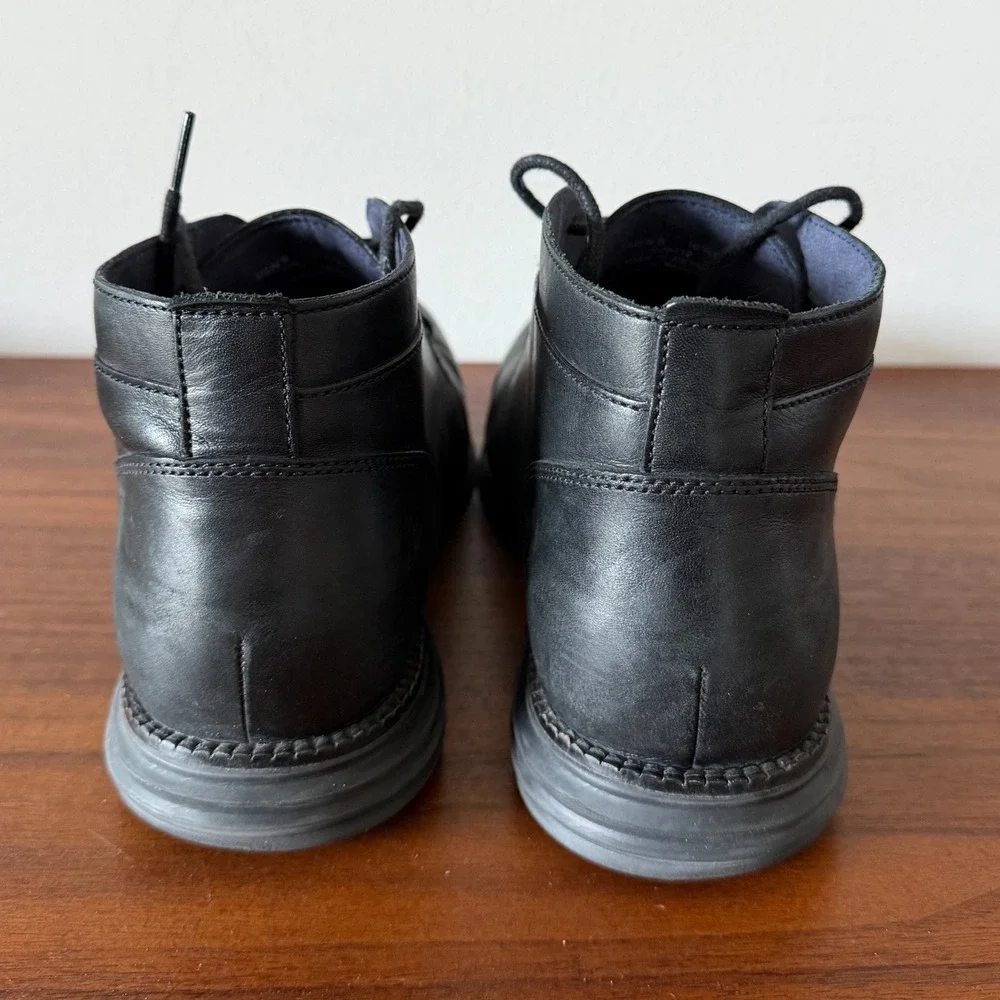 Cole Haan Grand OS Mens 10.5 M Black Leather Chukka Boots Lace Up Dress Casual